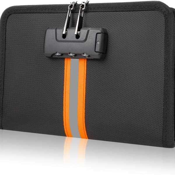 Brandsäker Dokumentväska Med Lås, 33 X 23 Cm Orange