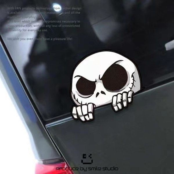 Jdm Bildekal Dörrsöm Skalle Reflekterande Rolig Sticker Fönster Cover Motorcykel Cover Scratch Dekoration| | B-L