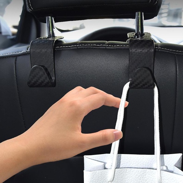 1/2/4 stk Universal Auto Sæde Nakkestøtte Krog Opbevaring Bøjle Bil Køretøj Bagsæde Organizer Holder Bil Interiør Tilbehør - Auto Fastener &amp; Klip Black 2Pcs