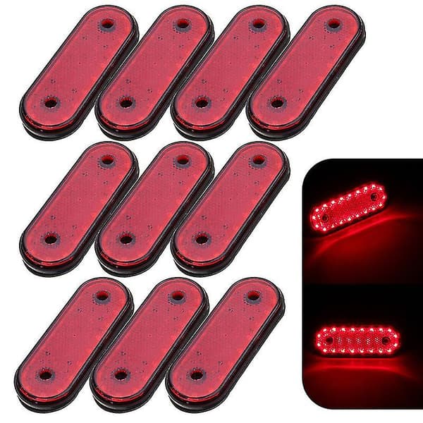 20 LED Lastbil Trailer Gul Rødt Lys Super Lys Afstandsmarkør Sidemarkør Gummi Abs Kontur Overflademontering Autodele