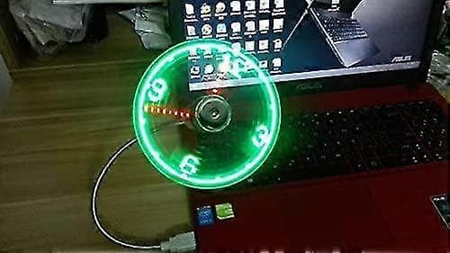 LED USB-klockfläkt med realtidsvisningsfunktion, USB-klockfläktar, silver