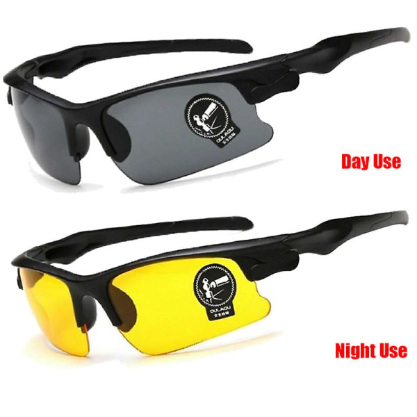 Bil Night Vision Kørebriller Solbriller Sikkerhed Nat Kørebriller Unisex Hd solbriller UV beskyttelsesbriller - Driver Goggles Yellow 01