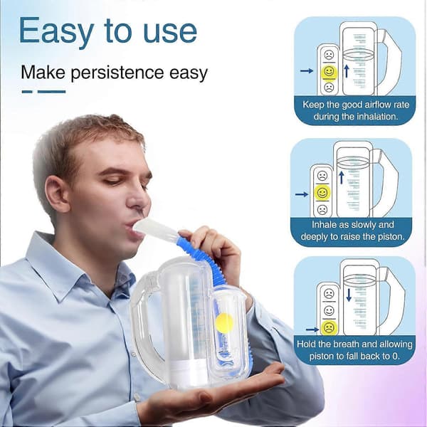 Insentiv Spirometer - Dyp Pustetrener for Barn og Voksne, 5000ml