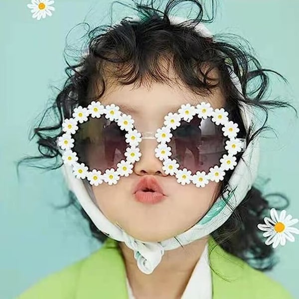 Pyöreät kukka-aurinkolasit tytöille Kukkien muotoiset söpöt lasit UV 400 Suojaus Outdoor Beach Tytölle Poika Lahjat