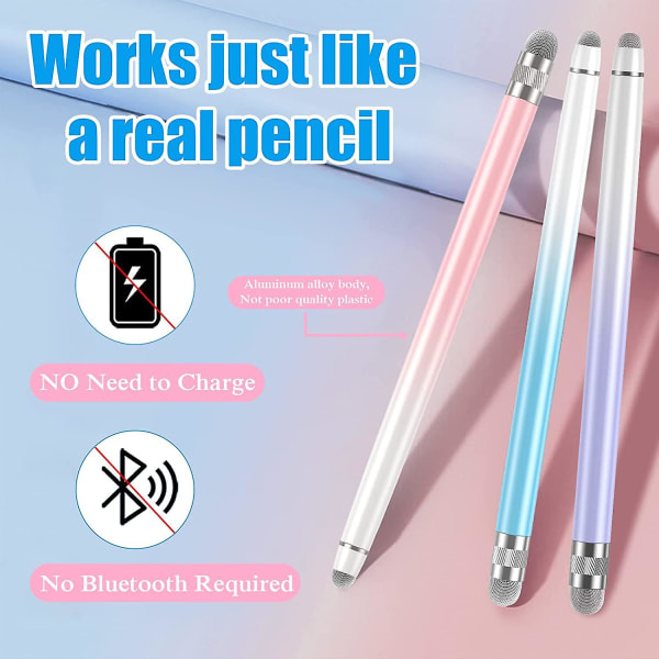 3 stk Stylus-penne til berøringsskærme, Stylus-penne til Iphone/ipad/Tablet Android/Microsoft/Surface kompatibel med alle berøringsskærme