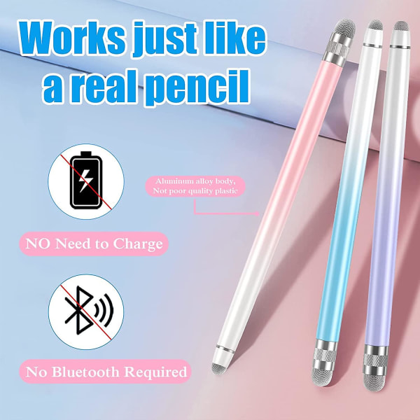 3 stk Stylus-penner for berøringsskjermer, Stylus-penn for Iphone/ipad/nettbrett Android/Microsoft/Surface kompatibel med alle berøringsskjermer