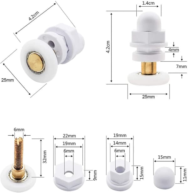 Duschdörrlöpare, hållbara, vattentäta och rostfria (4-pack)