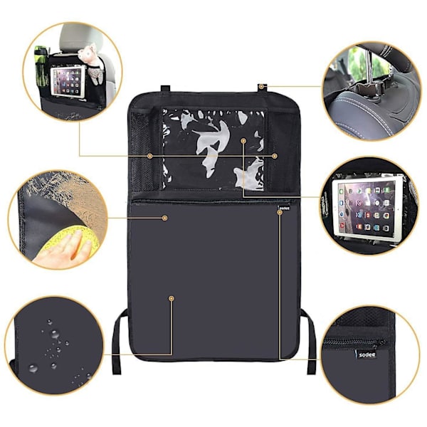 Bil Universal Ryggstöd Organizer Multi Pocket Förvaringsväska Tabletthållare Oxford Duk Bilinteriörtillbehör Stuvning Städning| | 42cm