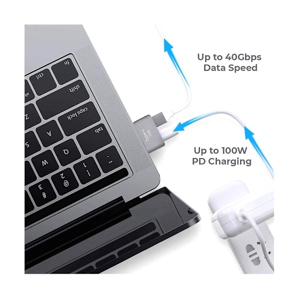 Dubbel typ-c-förlängningsadapter Usb-c 3 hona till hane expansionsadapter 40 gbps Pd 5k video för Pro Ai