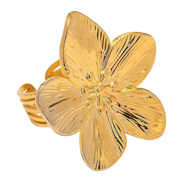 Simple Flower Open Ring Romantiske Finger Bands Ring Mode Justerbare Ringe