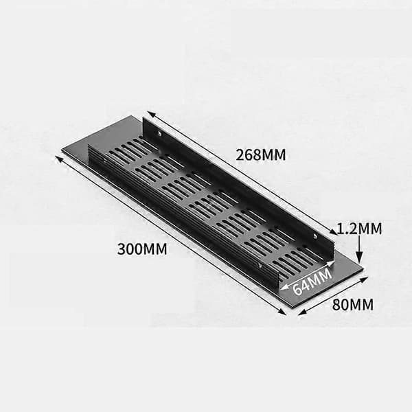 Rektangulær ventilationsrist, luftventil, rektangulær ventilationsrist ideel til ventilation 80 x 300 mm