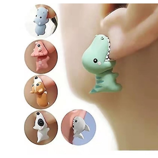 1 par söta djurbett örhänge 3d lera djur prydnad örhängen dinosaurie örhänge#hgkj14 Corgi