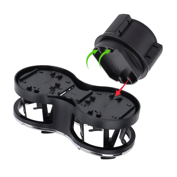 Autoon kiinnitettävä lasiteline Teekuppiteline Teline Lasit Puhelin Organizer Automukin pidike Automallinen kaksoisjuomapulloteline - Juomatelineet Cup Coaster Black