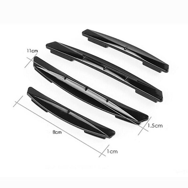 4 stk/sett Auto Dør Kantbeskyttere Trim Støping Beskyttelse Strip Bil Stickers Anti Scratch Bil Crash Barriers Dør Beskytter Kollisjon| | Black set