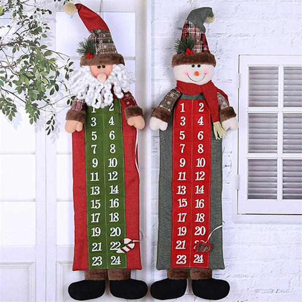 Söt juldocka adventskalender Återanvändbart tyg jul Han