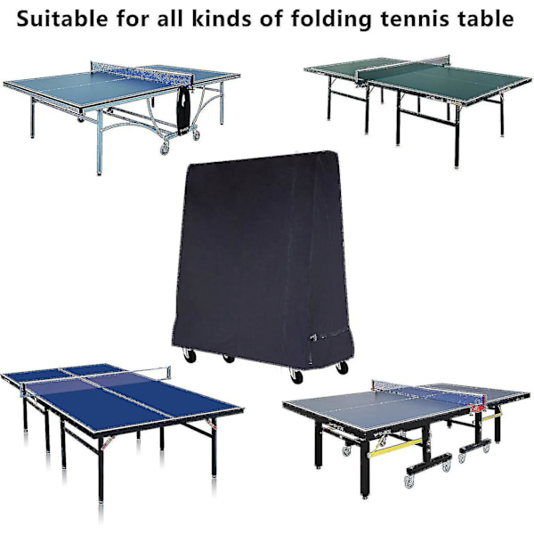 Bordtennisbordtrekk Vanntett trekk til bordtennisbord 165 X 70 X 185 Cm Svart