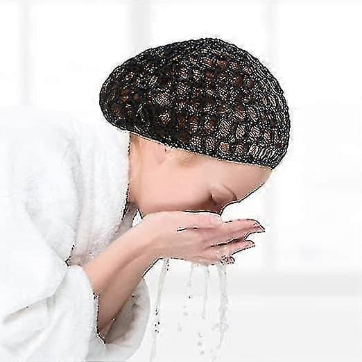 Hæklet Hårnet 4 Stk til Kvinder til Søvn, Brusebad - Åndbare Snood Huer i Bomuld-Polyester