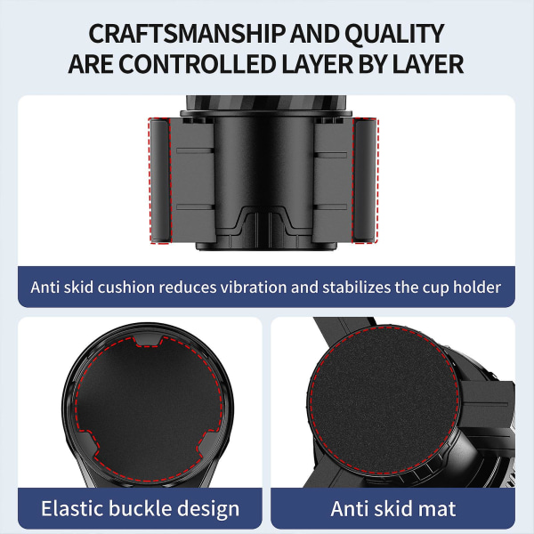 4 i 1 multifunktionell justerbar bilmugghållare Expanderadapter Basbricka Bil Dryckeskopp Flaskhållare Auto Bilställ Organizer|drinkhållare| First Generation