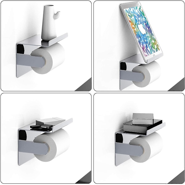 WC-rullan pidike, Sus 304 ruostumaton teräs, kiillotettu kromi, moderni wc-paperiteline puhelinhyllyllä, kylpyhuoneen keittiötarvike F928-03b
