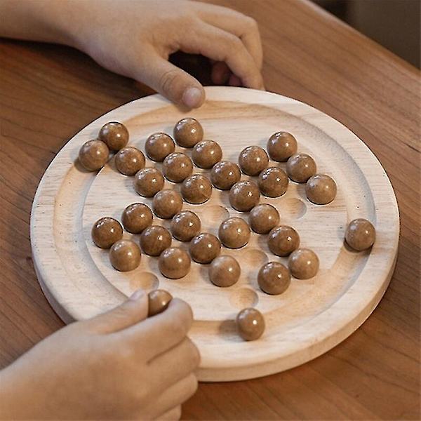 Nyt Disk Wood Peg Solitaire Brætspil Sæt Pædagogisk legetøj Håndlavet legetøj Børnepuslespil brætspil A