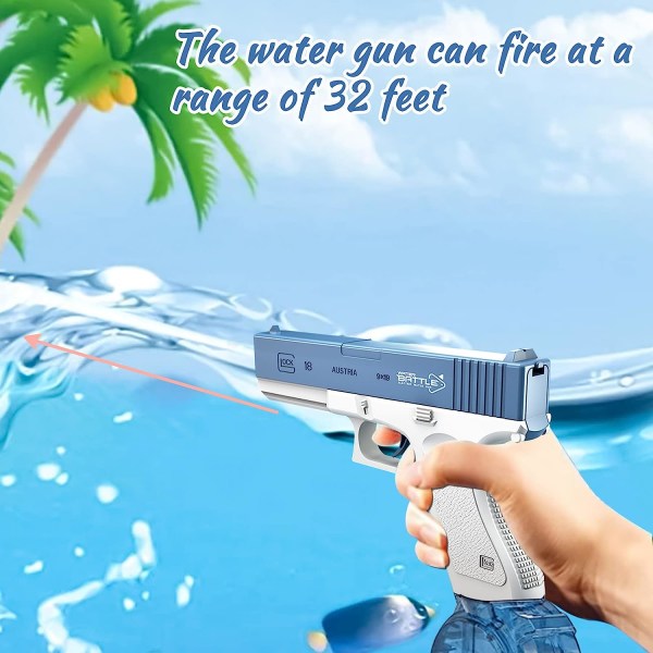Elektrisk vannpistol 32 fot rekkevidde automatisk vannpistol 420cc+58cc vannpistoler med stor kapasitet
