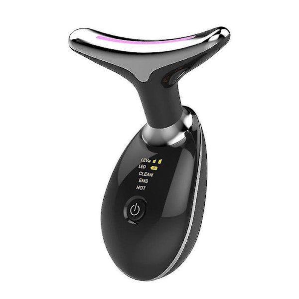 Ansikts- och Halsskönhetsenhet 3 lägen Bärbar Elektrisk Ansikts- och Halsmassager Presenter Black