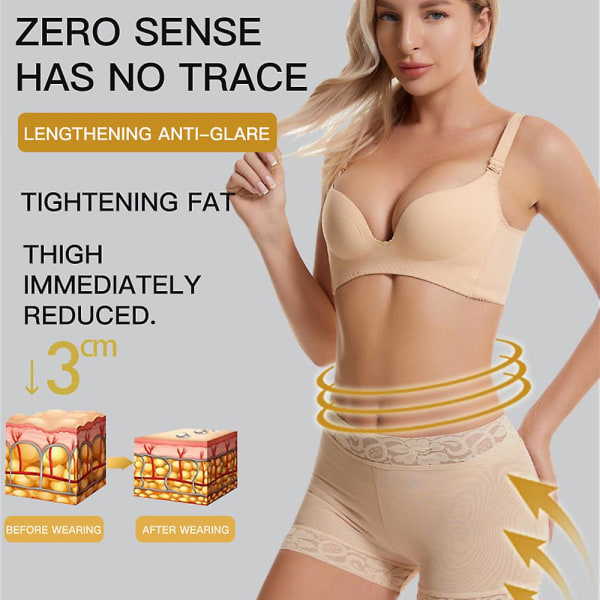 Dam Invisible Butt Enhancer Lifter Höft- och rumpa vadderade Shapewear Höftkuddar Vadderade underkläder Apricot L