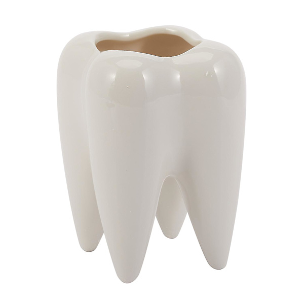Tandform Hvid Keramisk urtepotte Moderne Design Plantetænder Model Mini Desktop Pot Creative Gi