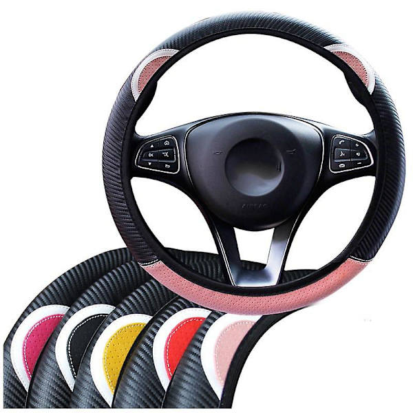 Söt Tecknad Katt Öron Cover För Kvinnor Universal Bil-styling Rattskydd Autodekoration Tillbehör - Rattskydd Red