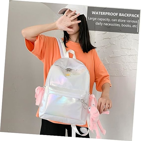 Ryggsäckar Vit Ryggsäck Reseryggsäck Nylon Mode Studentryggsäck Studentväska Studentväska Stor kapacitet Mori Department Nylon Vit White