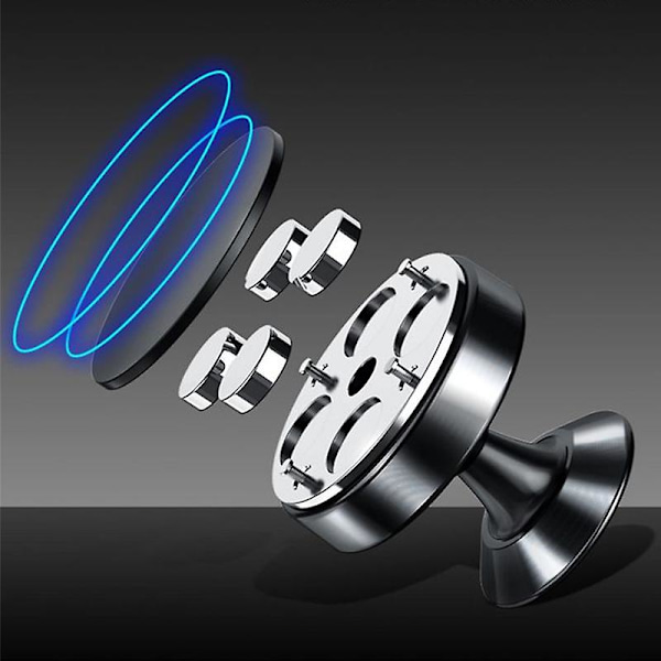 Bil Magnetisk Holder Multifunktion Creative Air Outlet Stærk Magnet Stand Til Iphone Xiaomi Huawei Auto Interiør Tilbehør| | Black