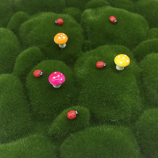 Konstgjord mossa Dekorativa stenar, 2 st 30 X 30cm Konstgjord mossa Fake Grass Mossa Matta för dekoration, Fairy Gardens