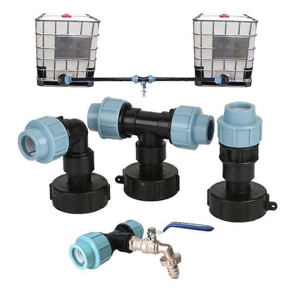 IBC Tank Vandrørsforbindelse Have Plæneslange Adapter Hane Tilpasningsværktøj 20mm Elbow Adapter
