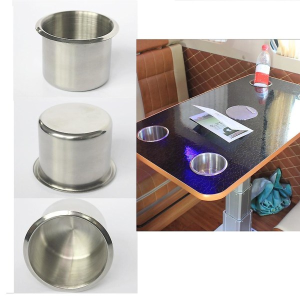 4st rostfritt stål pokerbord Mugghållare Inserts Infälld kopp Dryckeshållare För Bil Båt Lastbil Vattenflaskhållare - Dryckeshållare 1PC
