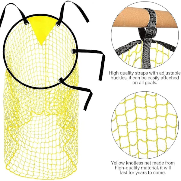 Top Bins -jalkapallomaalit, 1/2/3 kpl jalkapallomaaliverkko, ulkojalkapallon heittomaali potkutarkkuusharjoitteluun, helppo kiinnittää ja irrottaa 2*yellow