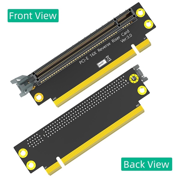 PCI-E 16X 3.0 90 grader reversert mannlig til kvinnelig stigerørkort for 2U-server (installasjonsretning mot CPU) Black