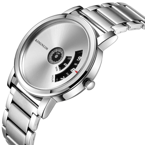 Explosions kreativ watch utan pekare Silver steel strip Silver dial