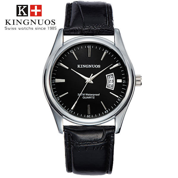 Yhden kalenterin vedenpitävä vyö, ei-mekaaninen watch Black dial black