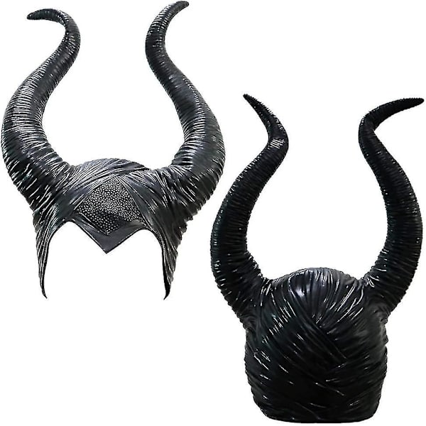 Halloween Maleficent Horns Pannebånd Cosplay Black, Evil Maleficent Headpiece Ornament, for kvinne/mann