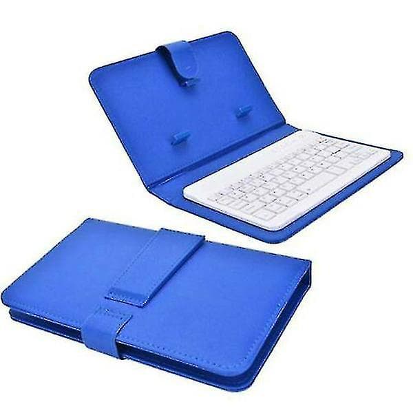 Mini Bärbart Trådlöst Bluetooth-tangentbord med läderfodral för smartphone