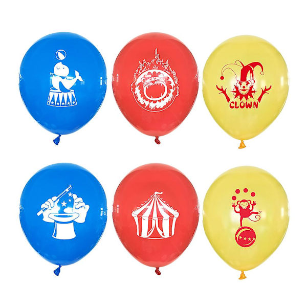 60 stk. 12 tommer cirkus tema trykte balloner sæt farverige dyr og klovn design latex balloner karneval festival forsyninger dekorationer fest pynt
