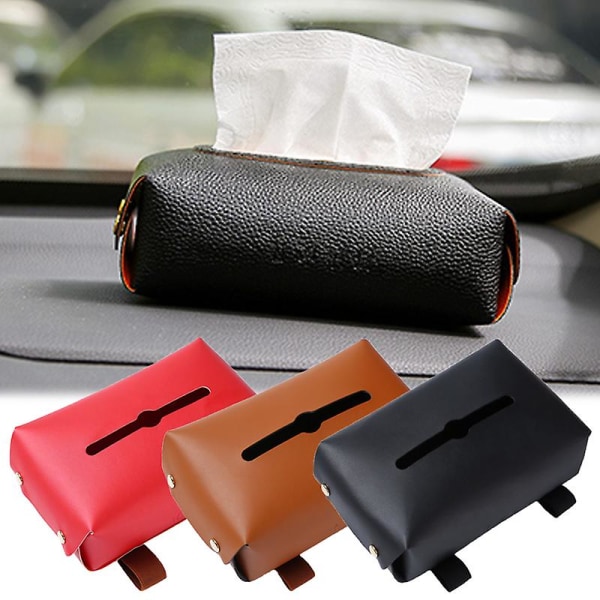 Ny Pu Læder Bil Tissue Box Sæde Ryg Nakkestøtte Solskærm Armlæn Serviet Tissue Holder Cover Auto Bil Interiør Tilbehør 1 stk| | Blue