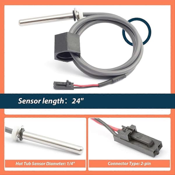Bubbelpoolsensor för Balboa Spa Heater M7-system med 24-tums kabel Temp/hög gräns, bubbelpoolsensor ersätter 30042 30382