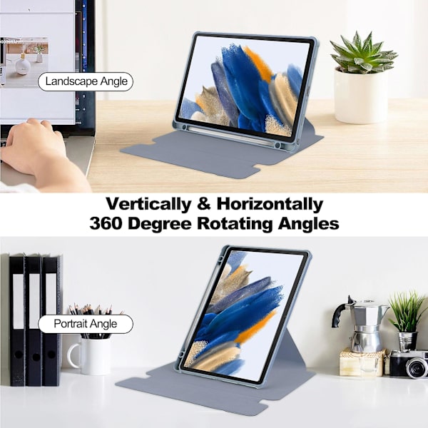 Nettbrettetui til Samsung Galaxy Tab A9+, med roterende Bluetooth-tastaturstativ Pu+akryldeksel Purple