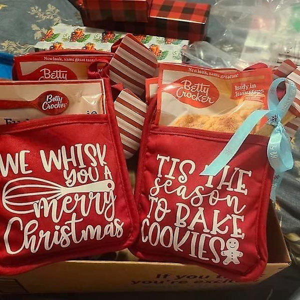 Bakningskit för julgrytställ,baksats för julgrythållare,prydnad för julugnsvantar, julmatlagningsbakningspresent till granne Arbetskamrat Famil Christmas Calories Dont Count