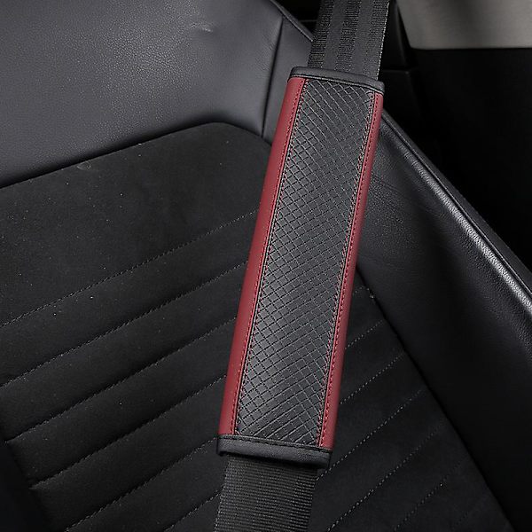 Pu Läder Cover Skydd Universal Säkerhetsbälte Axelskydd Andas Säkerhetsbälte Padding Pad Biltillbehör Interiör| | 3