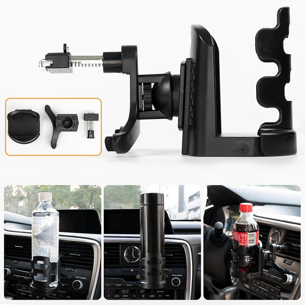 Kannettava kokoontaittuva auton juomakuppiteline Autojuomateline Universal Kahvi Tuhkakuppitelineen Teline Auton sisustustarvikkeet| | Black