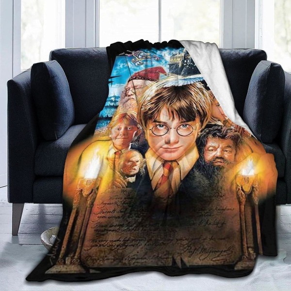 Vintage Harry Potter -fleece-heittokokoinen peitto Kevyt peitto hengittävä mukava sänkypeitto Useita kokoja aikuisille lapsille teini-ikäisille Hyvin sovitettu sänky 50x40in 125x100cm