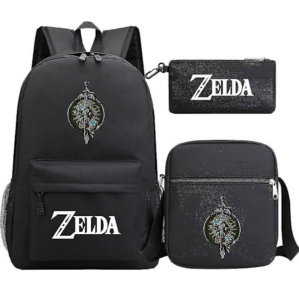 Kingdom Of Zelda Tears" Print teini-opiskelijakoululaukku, 3-osainen miesten ja naisten olkapuvun reppusarja 5