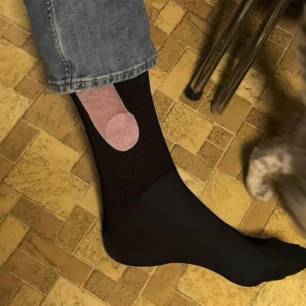 Bomulds Superbløde Sokker til Mænd og Kvinder - Show Off Socks Dick 2025 black